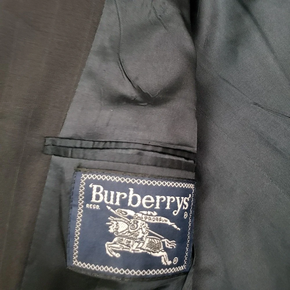 Vintage Burberry's Blazer Mens 40R Blue Super 100s Wool‎